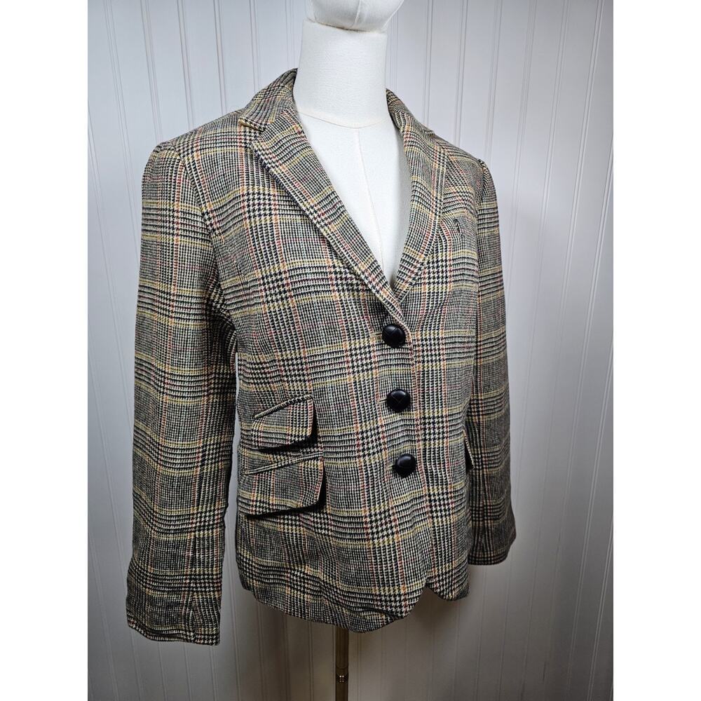 Talbots Herringbone Classic Wool Blend‎ Blazer Women's 10P Elbow Patches Preppy